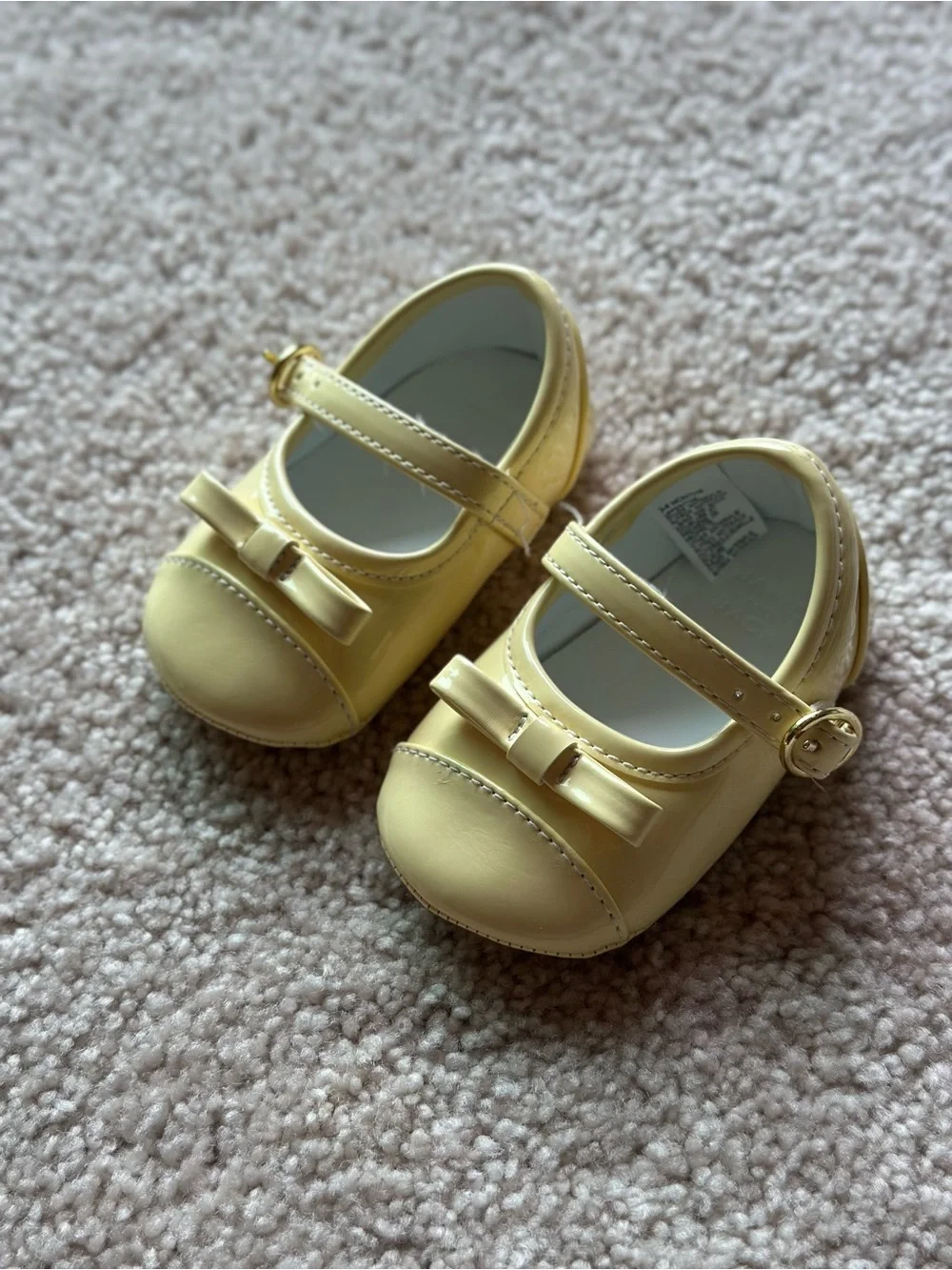 Janie and Jack Yellow Patent Mary Jane Shoes with Bow